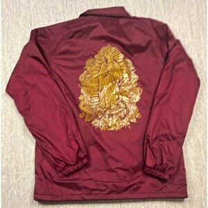 DGK Guadalupe Rose Coach Jacket Medium Maroon Burgundy Virgin Mary Skate